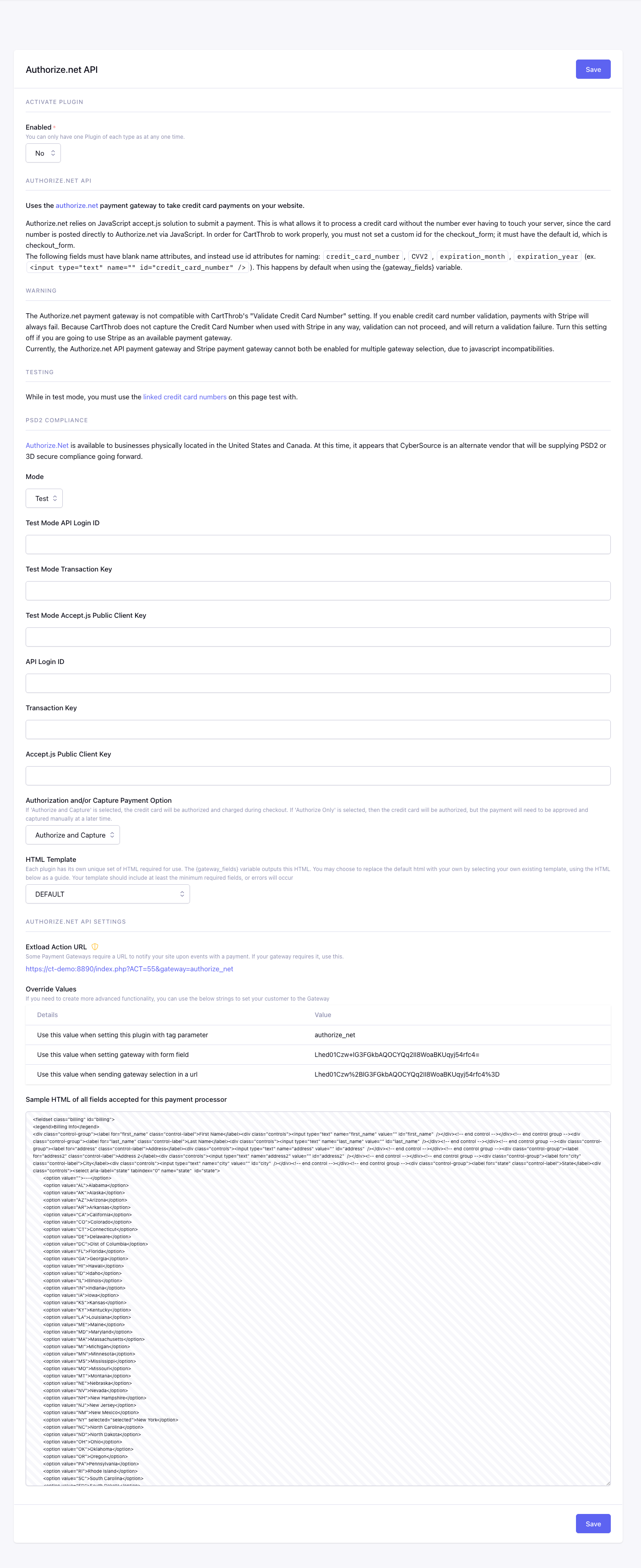 CartThrob Payment Plugins Edit Cartthrob Authorize Net