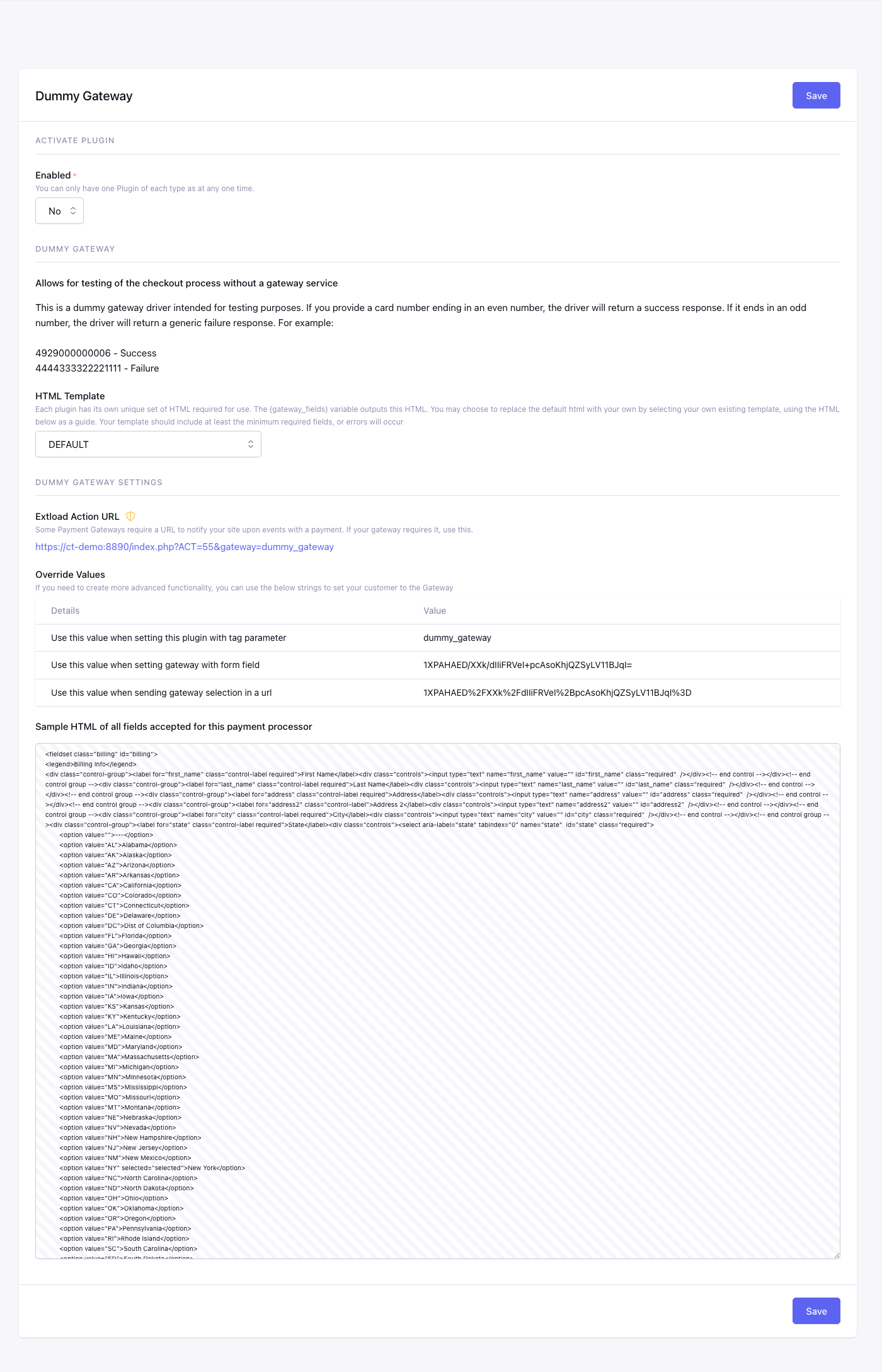 CartThrob Payment Plugins Edit Cartthrob Dummy Gateway