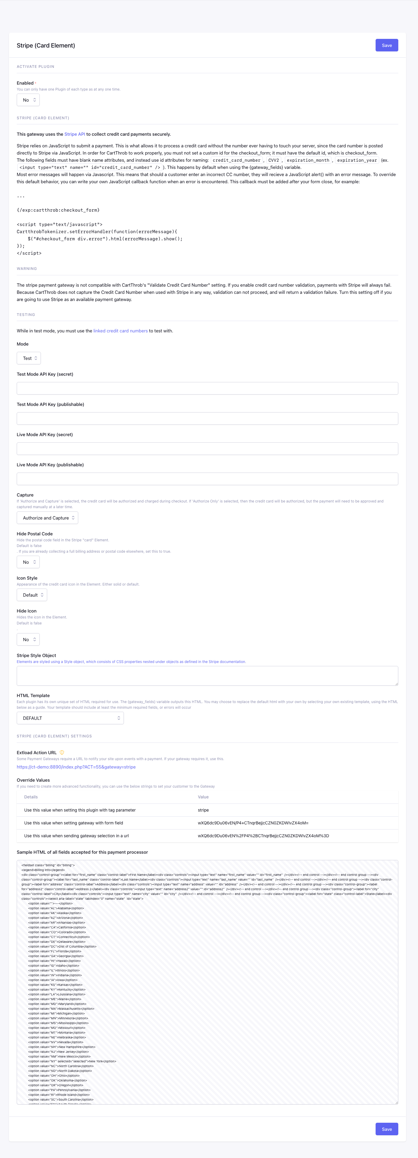 CartThrob Payment Plugins Edit Cartthrob Stripe