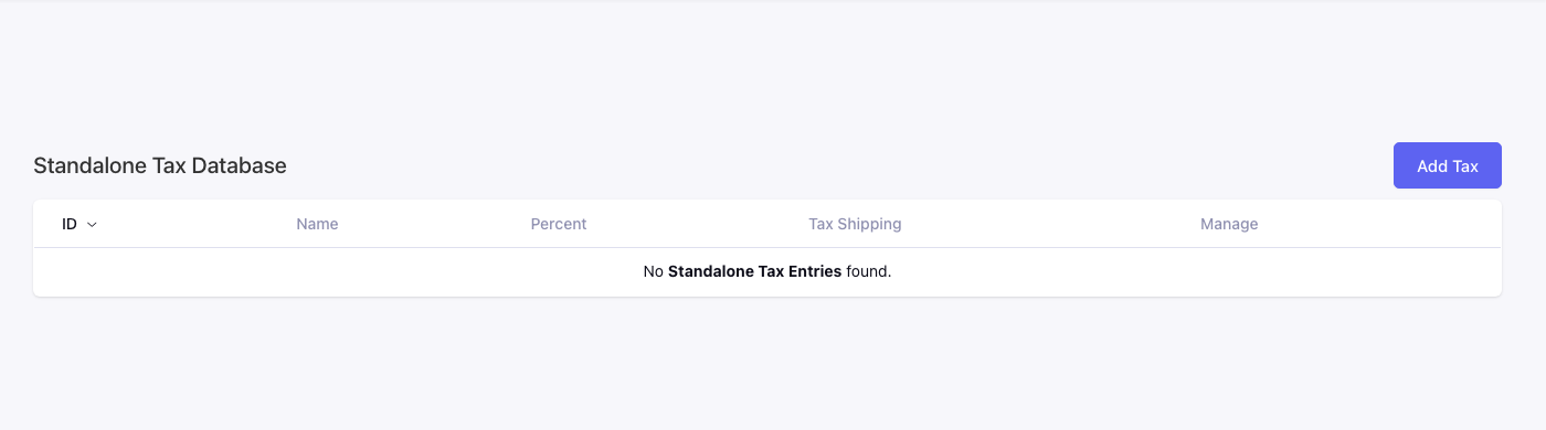 CartThrob Tax Db
