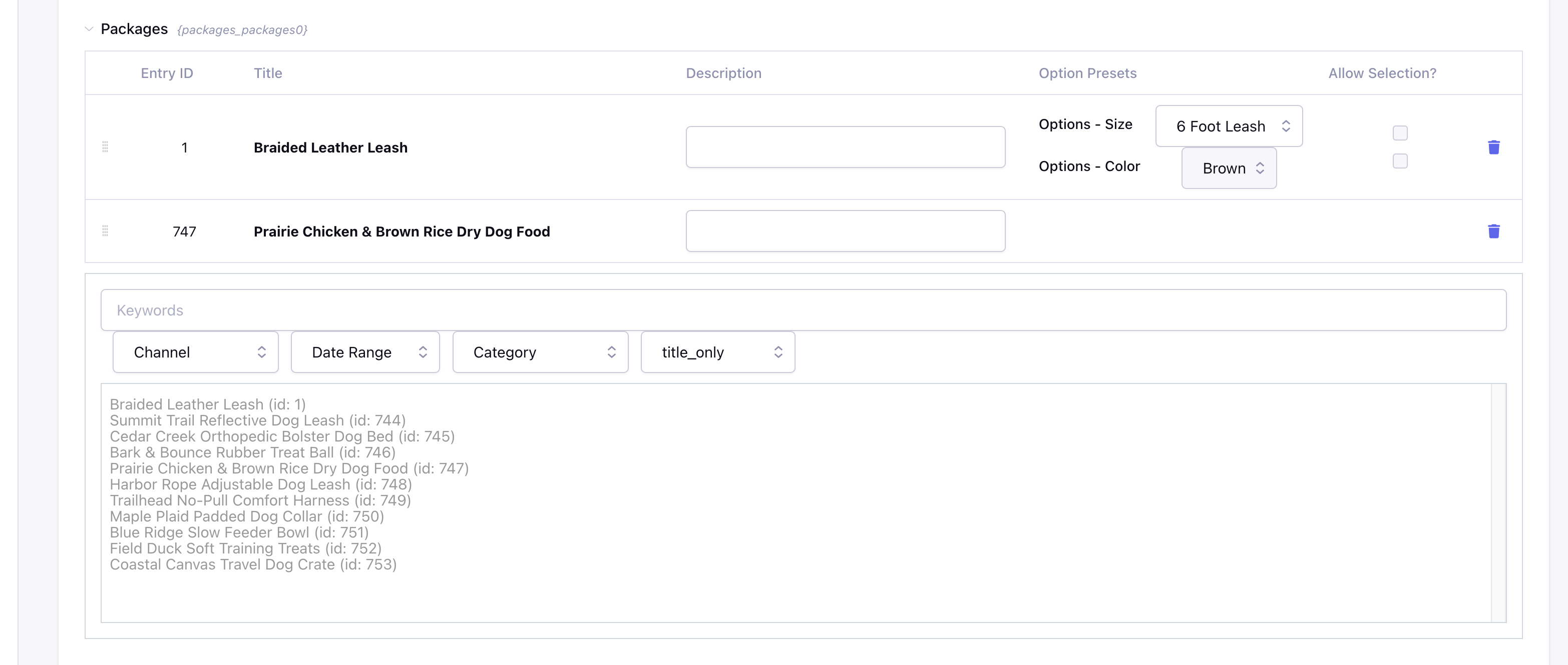 CartThrob Packages Screenshot